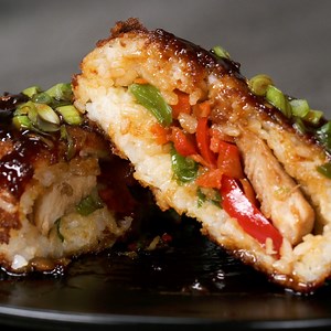 1.8M views · 3.5K reactions | These crispy chicken teriyaki rice balls are seriously delicious!  Recipe: https://tasty.co/recipe/crispy-chicken-teriyaki-rice-balls Want more videos? Subscribe to Tasty: https://bit.ly/2AgbiMp | Tasty | Facebook