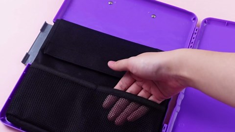 Seajan 2 Pcs Clipboard with Storage and Internal Pouch, Plastic Heavy Duty Clipboard Box Case 9.8 x 12.6 High Capacity for Student Teacher Classroom Nurse Contractor Trucker Driver(Pink, Purple)