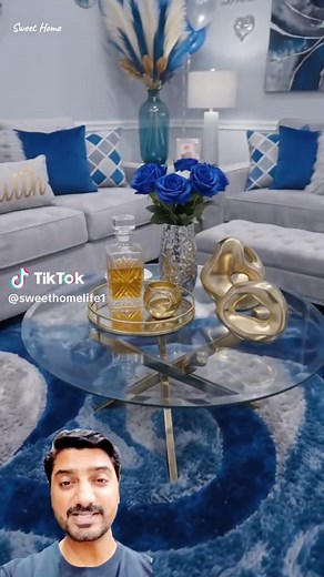 Luxury Living Room Ideas: Modern Blue & Grey Interior Design