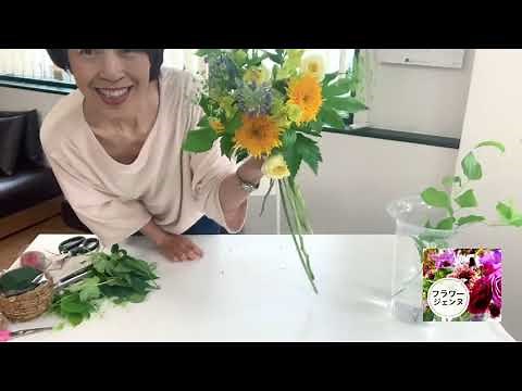 花束作りと麻紐の結び方(5/23ビデオレターと合わせてご覧ください)