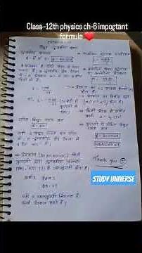 Physics chapter 6 important formula ll Chapter 6 class 12 physics formula sheet ll formula sheet