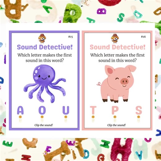 Alphabet Sound Flash Cards-beginning Sounds Clip Cards, Phonics Flash Cards, Pre-k, K, Learning Unit, Teacher Resource, Learn ABC Sounds - Etsy