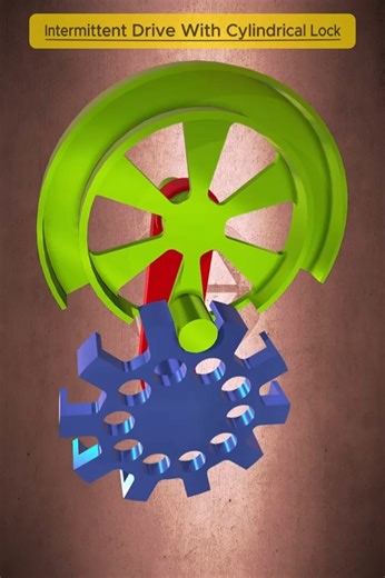 Intermittent Drive with Cylindrical Lock | Precision Indexing ⚙️ #shorts