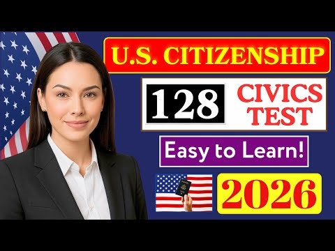 128 Question for citizenship 2026 | 128 Civics Questions and Answers 2026 | Citizenship test #n400