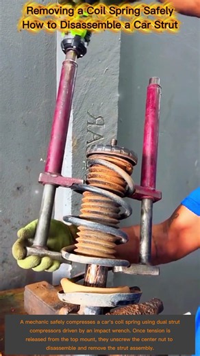 How to Remove a Coil Spring WITHOUT Getting Hurt The Safest Way to Disassemble a Car Strut Assembl