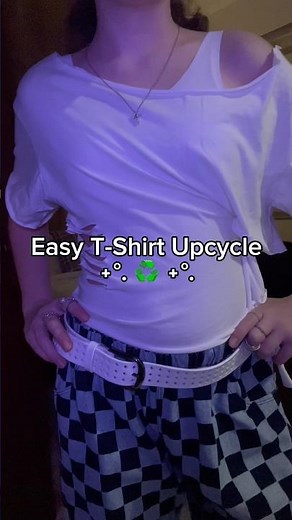 Easy T-shirt Upcycle♻️#diy #tshirt #craft #upcycle