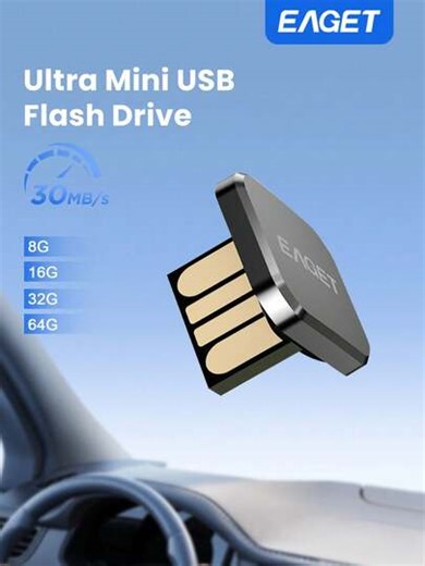 EAGET Mini Car USB Flash Drive - USB 2.0, 8/16/32/64GB Capacity Options, High-Speed Transfer, Supports Lossless Music Playback On 99% Devices, Elegant Metal Box Packaging | SHEIN