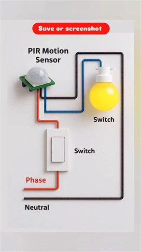 Sisai LED & Electronics on Instagram: "Single Bulb connection with motion sensor diagram explanation #sensor #bulb #light #lighting #wiring #wire #connection #lightwork #electric #electrician #electronics #electrics #explore #explain #jharkhand #ledlights #bulbs"