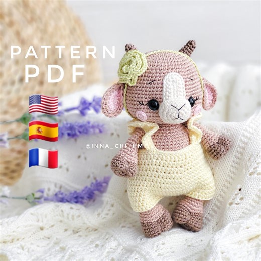 Crochet Goat Amigurumi Pattern: DIY Stuffed Animal (PDF Pattern) - Etsy