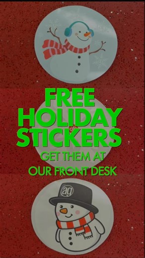 AlphaGraphics Bountiful on Instagram: "🎁⛄️Holiday Sticker Drop! ❄️✨ Stop by our front desk for a free festive sticker, printed in-house in full color. Need custom stickers for your brand or holiday gifts? We’ve got you covered. #howitsmade #customprinting #agbountiful #printshop"