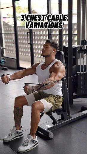 3 Chest Cable variations for your INNER, UPPER and LOWER CHEST💪🏽 Focus on contracting and squeezing the muscle. Stop worrying only about how heavy the weight is and doing the wrong movement. Less weight sometimes leads to better results, then increase the weight when you feel your muscle working without sacrificing the form. Once your form is perfect then you can go for the heavy weights and smash those muscles! 💪🏽🔥 ALWAYS FOCUS on squeezing, contracting, controlling the weights and your te