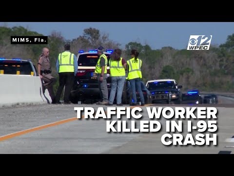 Semi slams into safety truck on Florida's I-95, killing traffic worker