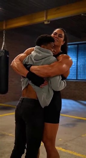 #girl #muscle #hug #fight #power