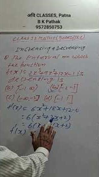 Class 12 Maths । Increasing and Decreasing । #calculus #12th