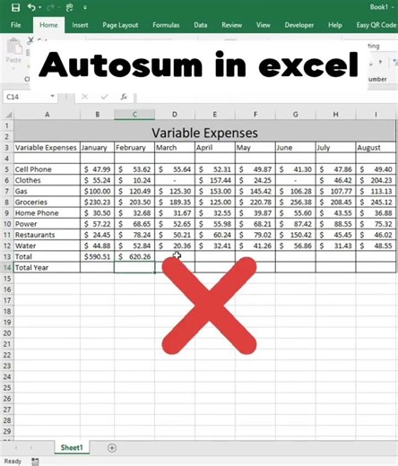 Excel AutoSum Formula in 10 Seconds 🔥 | Sum Fast #excel #computerteach