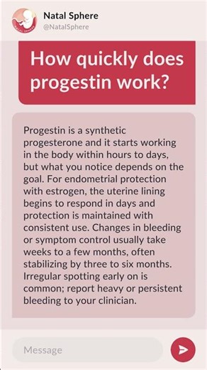 How quickly does progestin work?