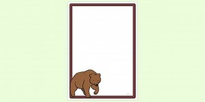 Simple Blank Brown Bear Page Border
