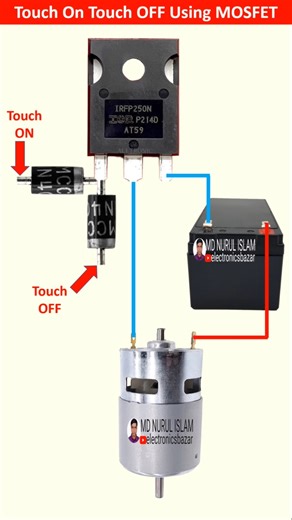 How to Make a Touch Switch Using One MOSFET || Touch ON Touch OFF Using MOSFET || MOSFET Switching