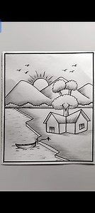 148K views · 1.2K reactions | Beautiful mountain and river village scenery drawing #facebookpost #drawing #scenery #village #pencilsketch | Kobir Art And Drawing | Facebook