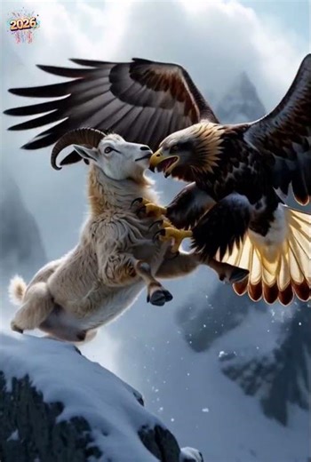 Golden Eagle Hunts Mountain Goat on a Cliff (Rare Footage)