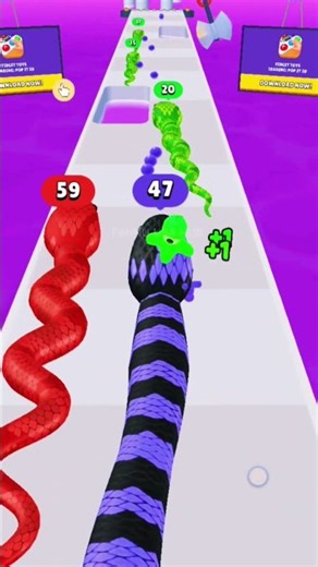 The Purple Snake Has a Secret Mission! 🐍💜 #SnakeRun3D #SnakeGame #Gaming #Shorts #Gameplay