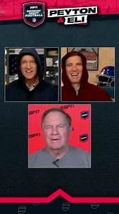 In true Belichick fashion, Peyton & Eli pulled out the cutoff quarter zips for Coach’s final ManningCast send off. | Omaha Productions