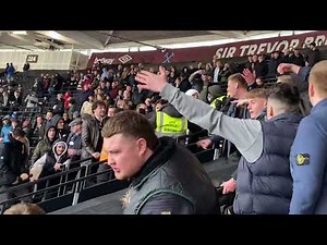 Newcastle and West Ham fans fighting after full time 1-1