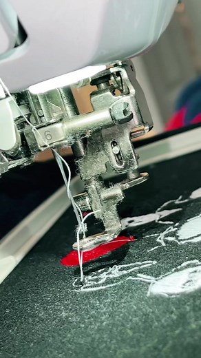 I always recommend using polyester thread for this purpose! Less shedding=longer machine life #embroidery #embroiderymachine