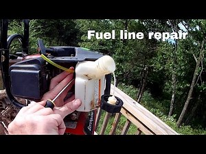 Replacing tiller fuel lines.