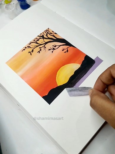Easy Sunset Painting Tutorial for Beginners