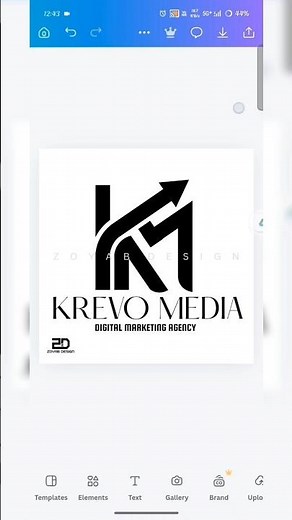 KM Letter Logo Design in Canva | Digital Marketing Logo Design | Canva Logo Tutorial #shorts