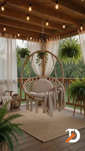 DIY Hanging Swing Chair 🌿 Amazing Build Process #Shorts