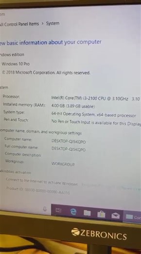 Check computer basic information with shortcut key.