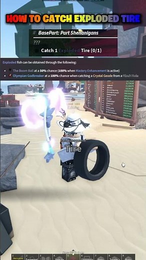 How To Catch Exploded Tire #roblox #fisch