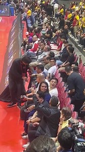 MP IN THE BUILDING! WATCH: Manny Pacquiao arrives here at Araneta Coliseum to watch the #NCAASeason101. Earlier, he was at the presser for the anniversary for Thrilla in Manila. | via Rommel Fuertes, Inquirer Sports | Inquirer Sports