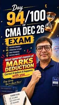 Day 94/100 of CMA Dec'26 Exam | Crash Course | CA Satish Jalan | SJC