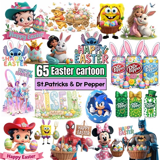 Cartoon Easter PNG Bundle, Superhero Easter PNG, Easter Kids PNG, Soda Can Easter Png, Kpop Girl Easter Png, Happy Easter Png Cute Bunny Png - Etsy