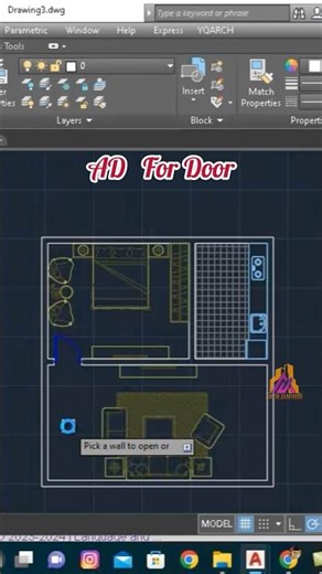 Draw AutoCAD Plans 10x Faster! Doors,Windows & Objects Automatically#autocad #autocadplan #architect