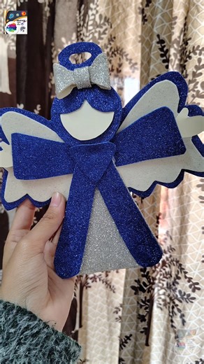 Diy angel making for christmas⛄ easy idea 💕#diy#craft#trending#wallhanging#easy#cute#christmasdecor