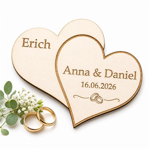 Laser Cut Wedding Heart Place Card SVG File, Personalized Wooden Wedding Name Tag, Wedding Table Decor, Guest Place Card Template - Etsy
