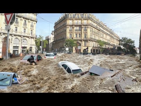 6 Minutes Ago, Chaos in Marseille! Severe flooding suddenly swept through Marseille, France