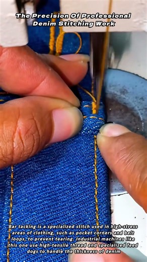 The Precision Of Professional Denim Stitching Work