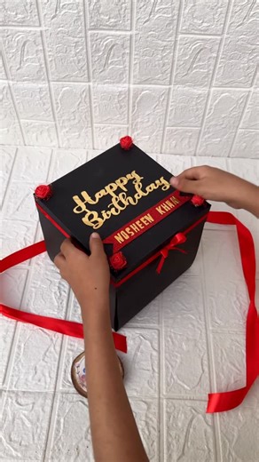 Mishal Hanif on Instagram: "Chocolate explosion box ❤️✨ Price …. #birthdaygift #chocolatebox #explosionbox #surprisebox"