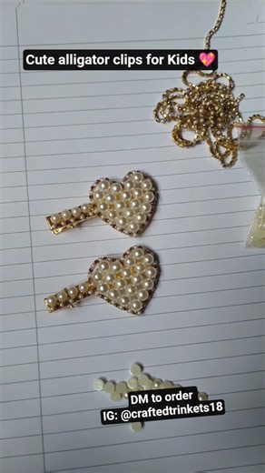 Heart shape Alligator clips for Kids 💖 |Crafted Trinkets| #shorts #hairaccessories #kidsfashion