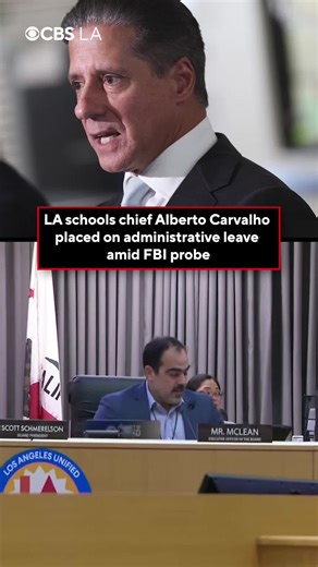 After nearly two days of closed-session meetings, the board for the Los Angeles Unified School District placed Superintendent Alberto Carvalho on paid administrative leave amid a federal investigation into his time as the head of Miami's school district. On Friday, the board announced that they made the decision unanimously. The board appointed its chief of operations, Andres Chait, as interim superintendent. Carvalho began his newest contract with LAUSD two weeks ago. It was a four-year, $1.7 m