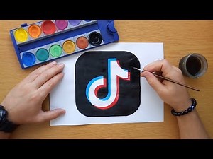 How to draw a Tik Tok logo - Part 1 - Come disegnare il logo di Tik Tok - DIY TikTok logo
