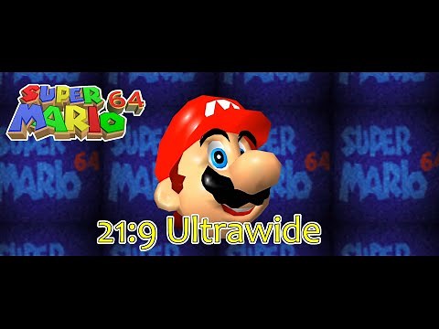 Super Mario 64 / 21:9 ultra wide 60FPS / N64 emulator Project 64