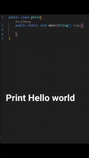 print Hello world using Java #java #code #programming #short