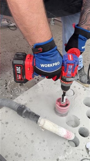 Drilling reinforced concrete with the WORKPRO WP390031 cordless hammer drill