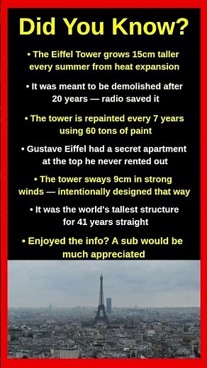 Mind-Blowing Facts About The Eiffel Tower Nobody Tells You 🗼✨